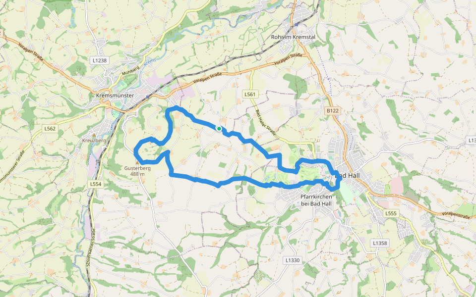 Kremsmünsterer Rundwanderweg 10 walking route map in Kremsmünster
