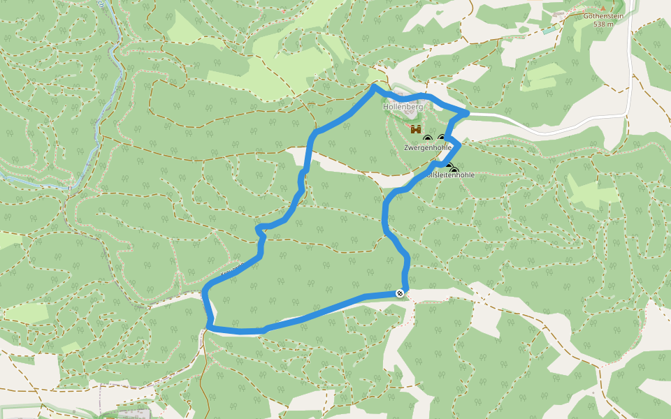 Rundweg Hollenberg 2 grün walking route map in Pegnitz