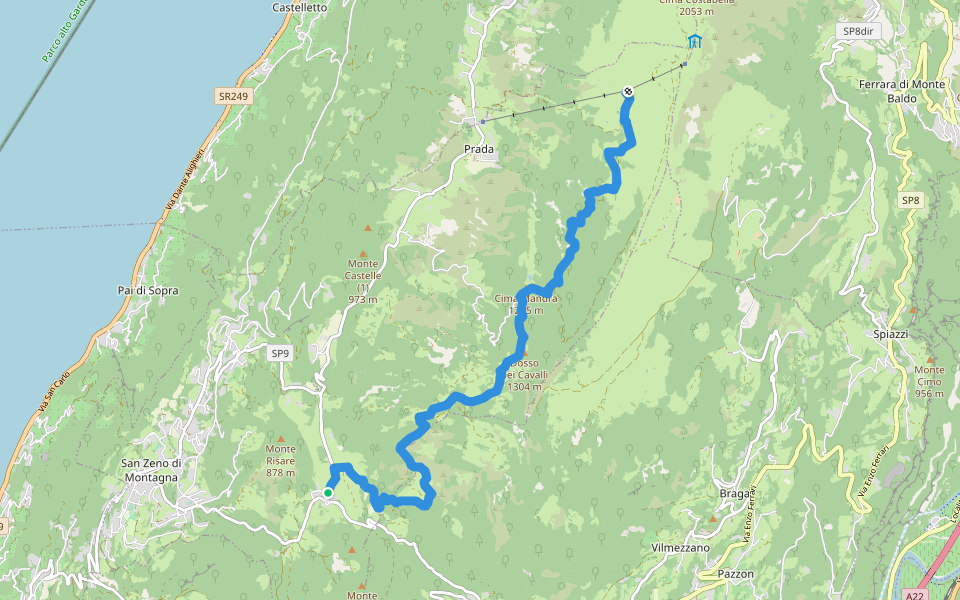 Lumini - Malga Zilone - Due Pozze - Baito Eugenio Turri walking route map in Lumini