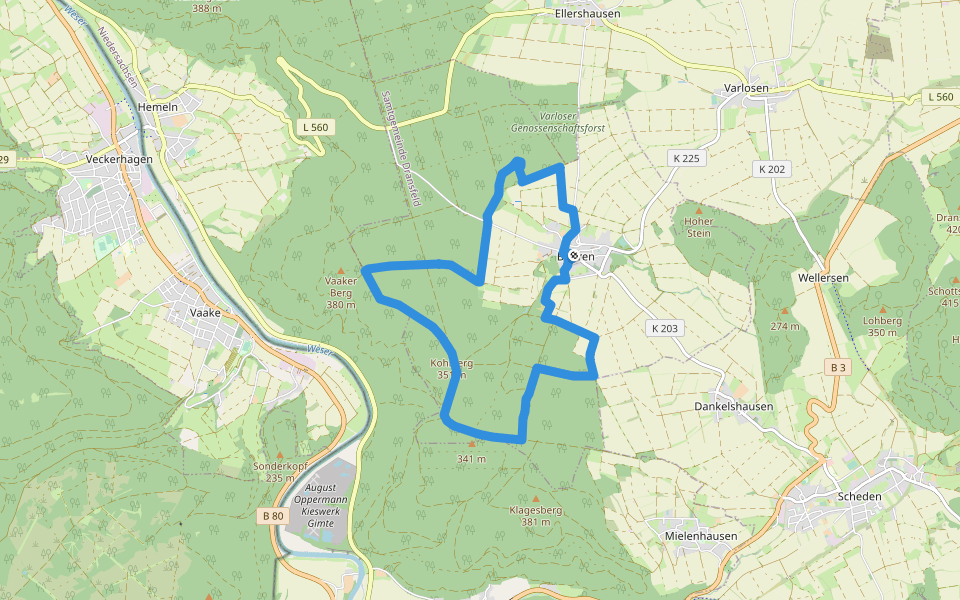 Rundwanderweg Bühren 1 walking route map in Bühren