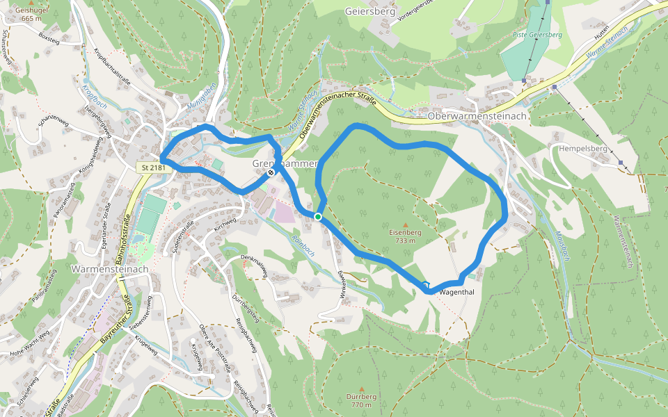 Warmensteinach Rundwanderweg Nr. 5 walking route map in Warmensteinach
