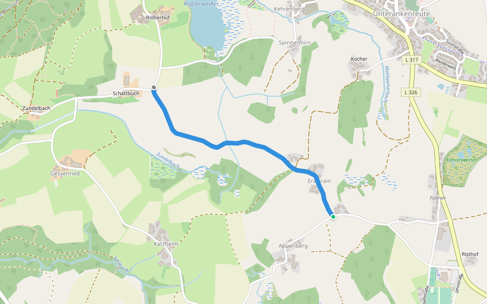 Nebenweg des Schwäbischen Albvereins walking route map in Schlier