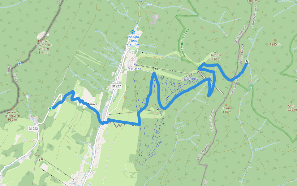 [M] Pod Klepáčem - Pod Babuší walking route map in Dolní Morava