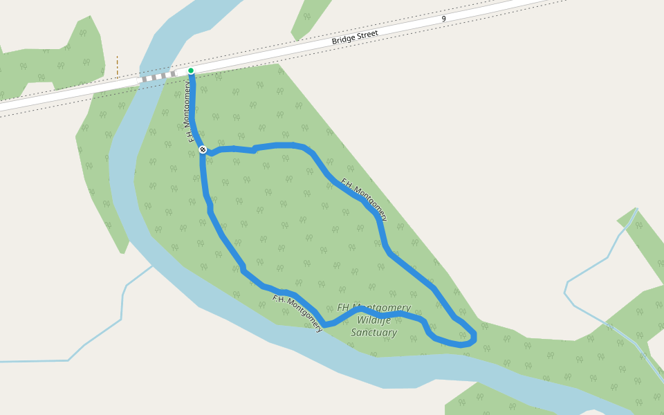 F.H. Montgomery Sanctuary walking route map in New Hamburg