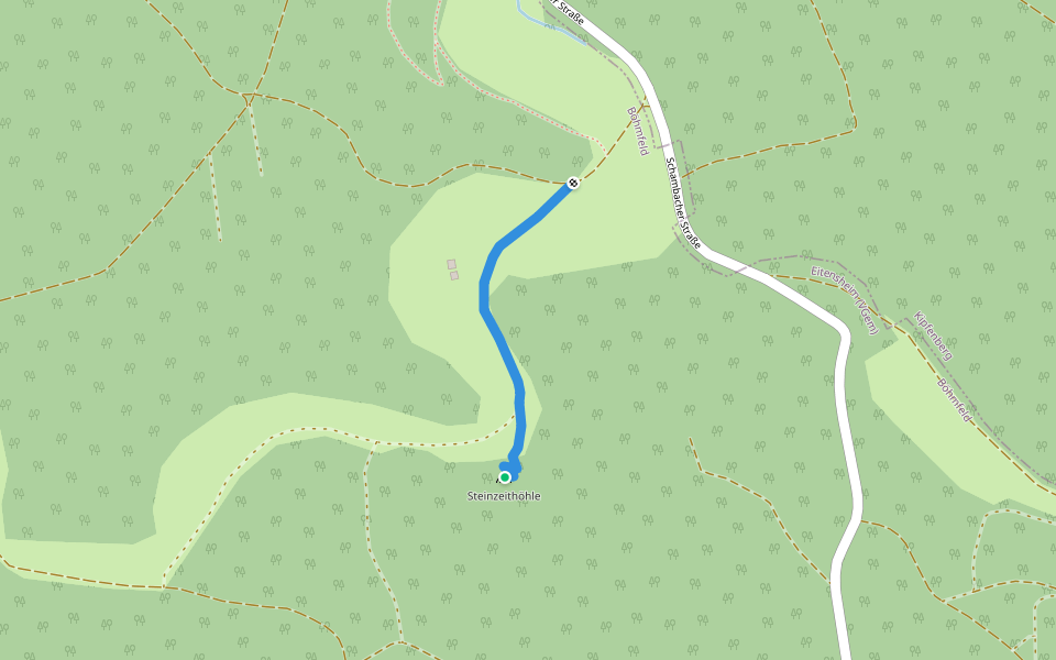 Hohler Stein walking route map in Böhmfeld