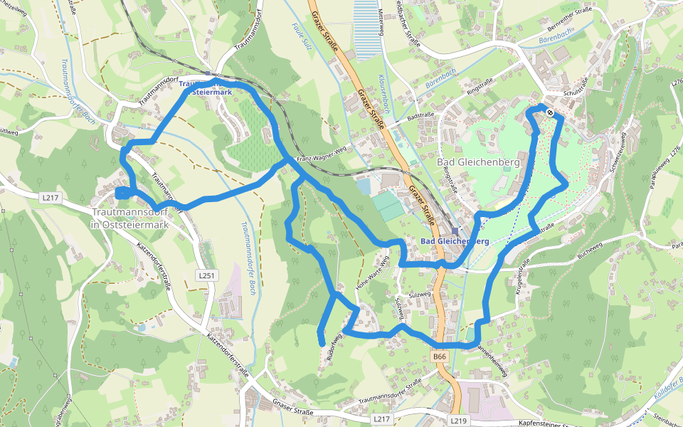 Herzspur walking route map in Bad Gleichenberg