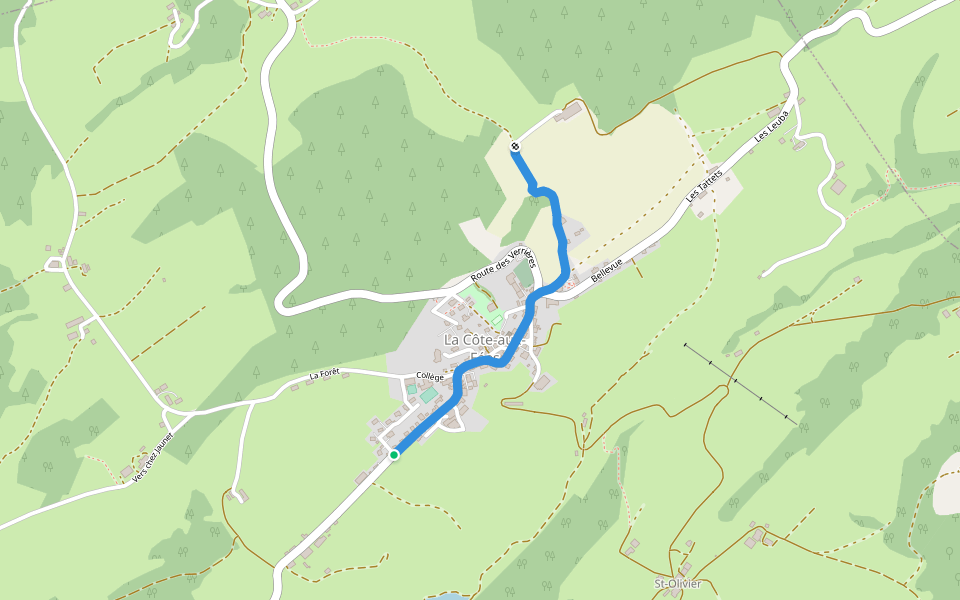La Côte-aux-Fées - fixme walking route map in La Côte-aux-Fées