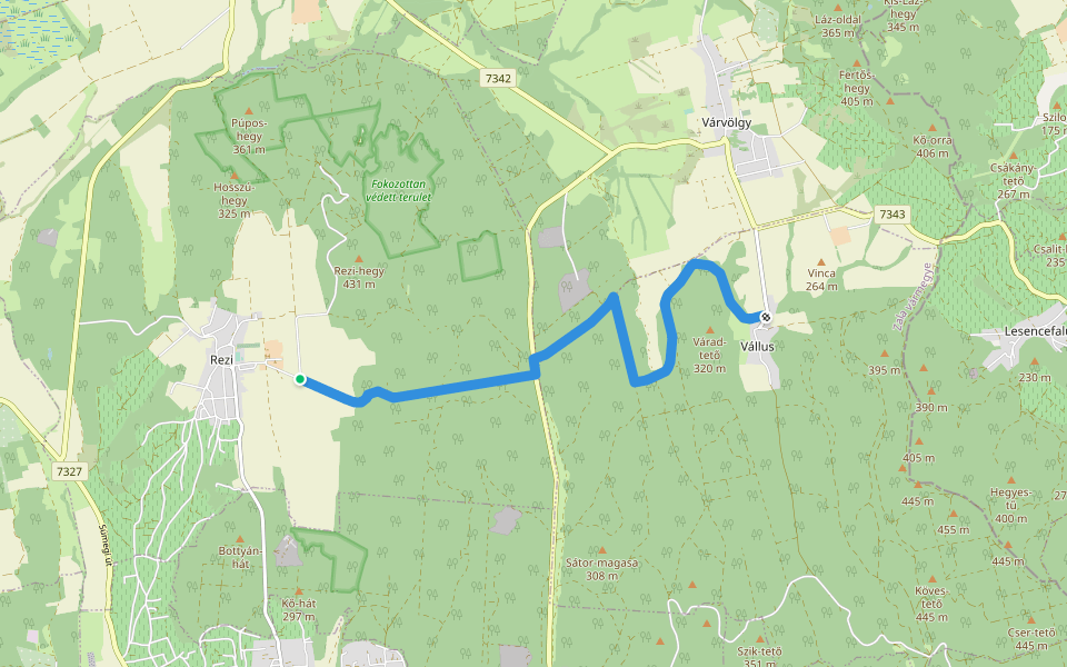 K+ walking route map in Rezi