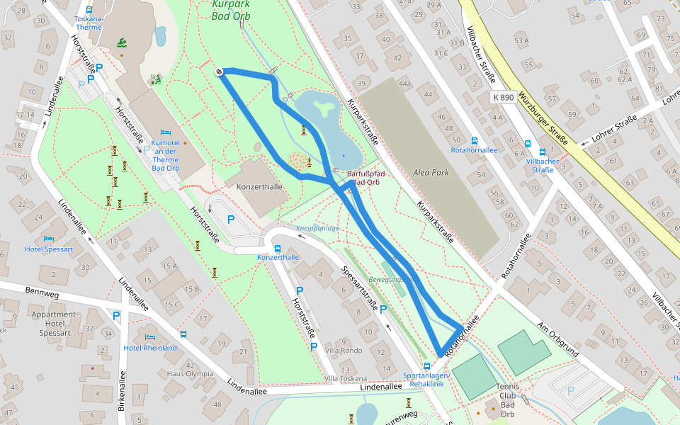 Bad Orb Terainkurweg 31 (Durch den Kurpark)