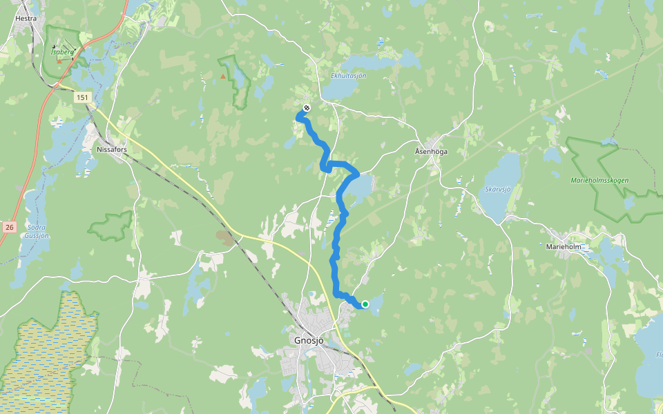 Järnbärarleden walking route map in Gnosjö