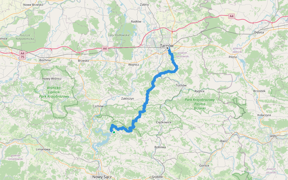 Tarnów - Bartkowa walking route map in Bartkowa-Posadowa