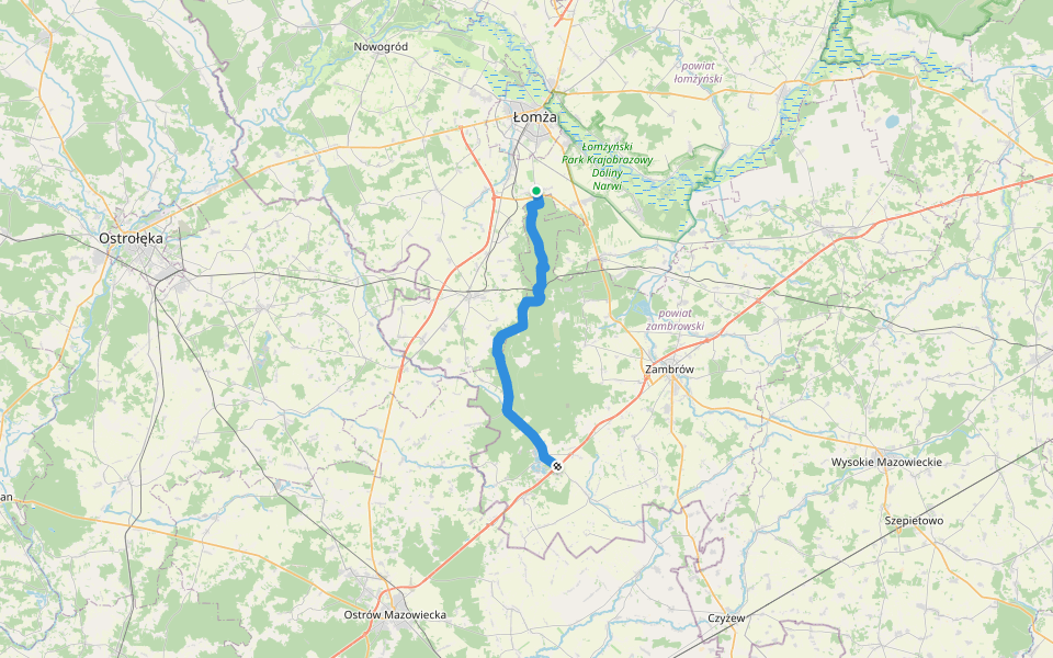 Giełczyn - Szumowo walking route map in Giełczyn