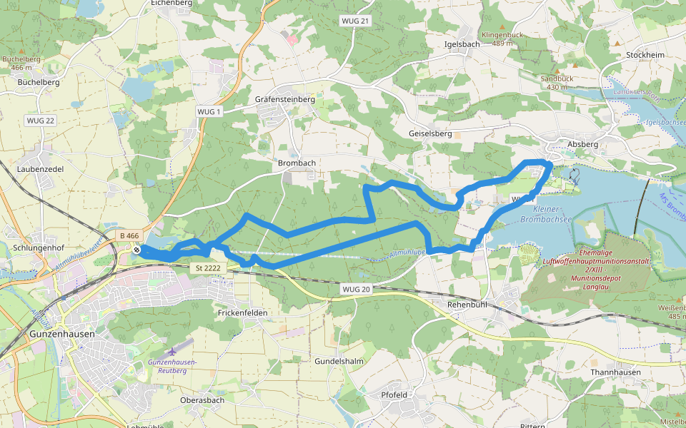 Via aqua walking route map in Gunzenhausen