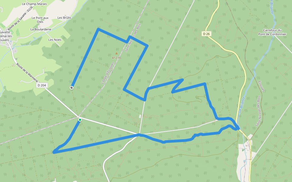Aux portes d'Alençon - Rochers du Vignage walking route map in Saint-Nicolas-des-Bois