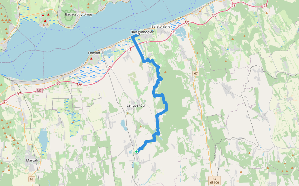 Z (Balatonboglár – Somogyvár) walking route map in Somogyvár