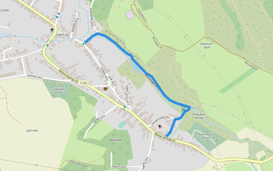 Búzás-hegyi sétaút walking route map in Lábatlan