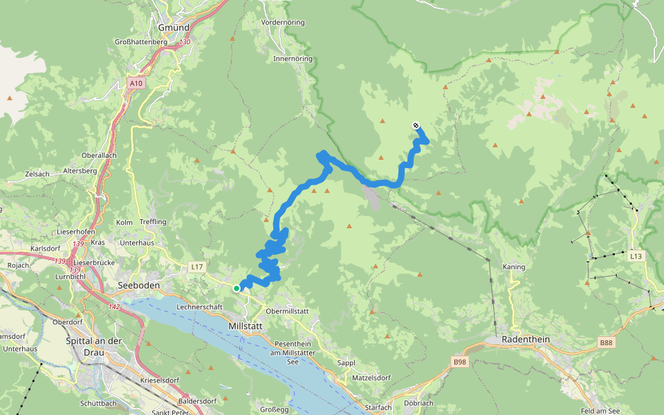 Wanderweg 194 walking route map in Tschierweg
