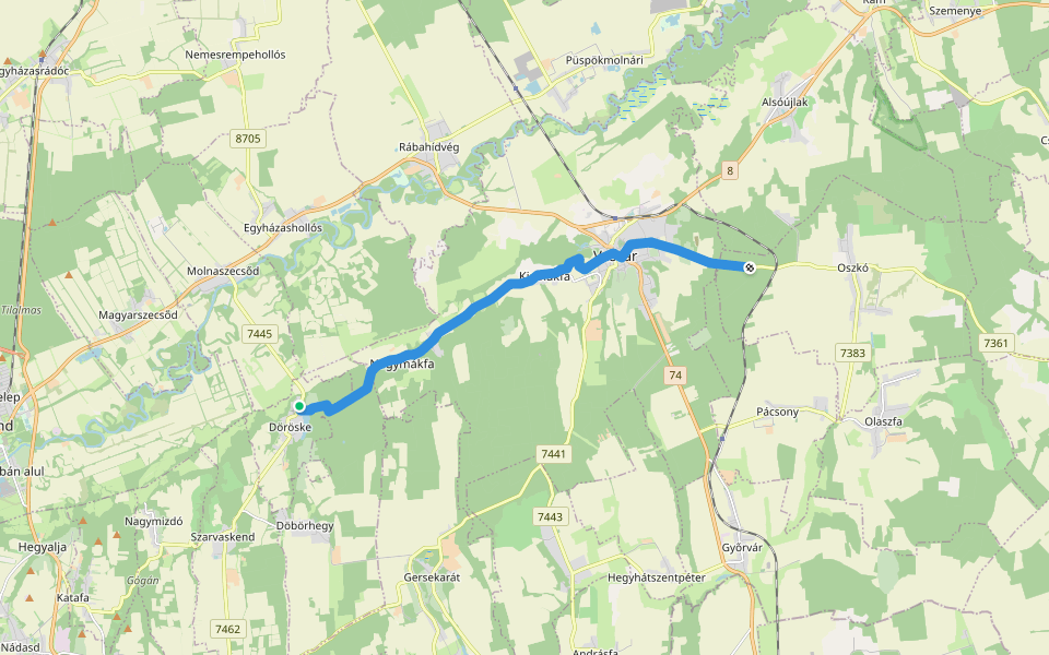 PM, Mária-út, M60 (Szentgotthárd – Sümeg) walking route map in Döröske