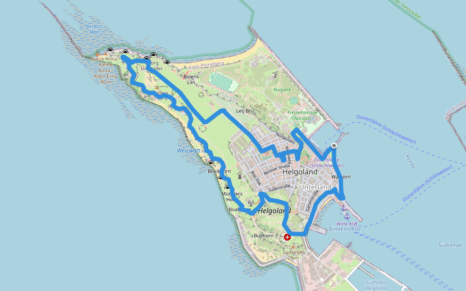 Naturpfad walking route map in Helgoland
