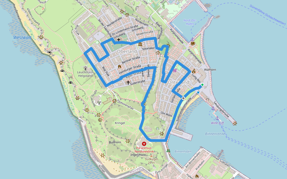 Kulturpfad walking route map in Helgoland