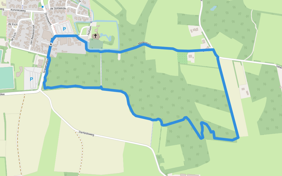 WNW Twente - Saasveld - paarse route walking route map in Saasveld