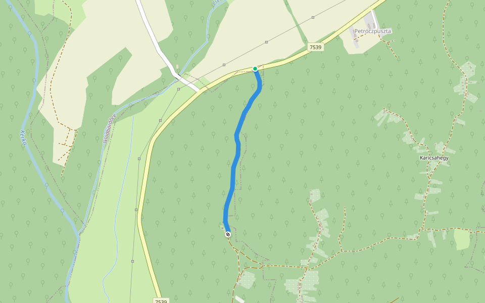 P+ walking route map in Iklódbördőce