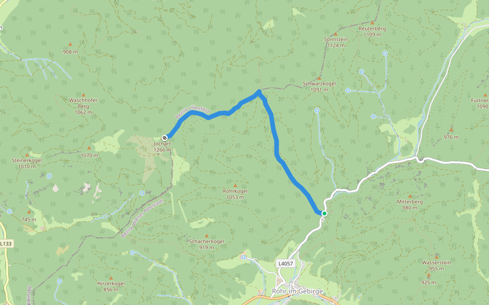 Jochart - Hammerleck - Rohr im Gebirge walking route map in Rohr im Gebirge