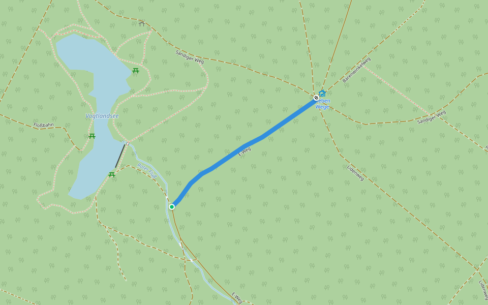 Ww Anschluss Siebenweg walking route map in Auerbach/Vogtland