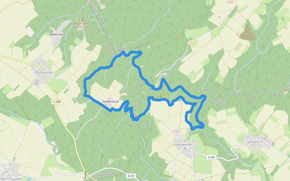 Traumschleife Baybachklamm walking route map in Beltheim