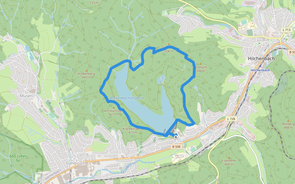 Kalorienpfad walking route map in Hilchenbach