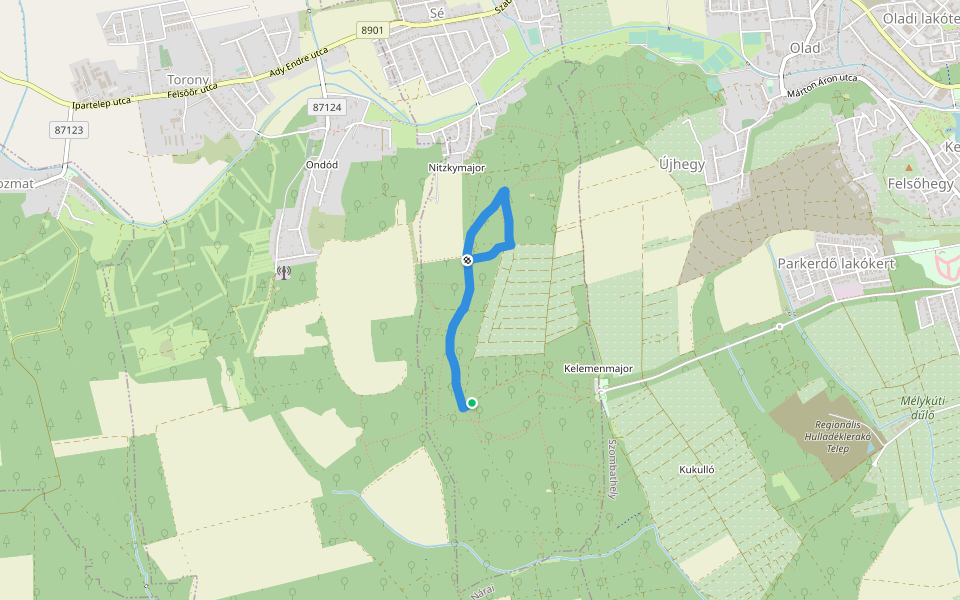 B futókör (piros futó) walking route map in Sé