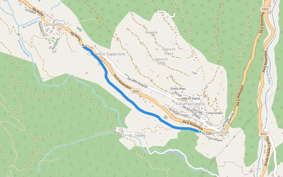 Troi dli Tradiziòns walking route map in Candide