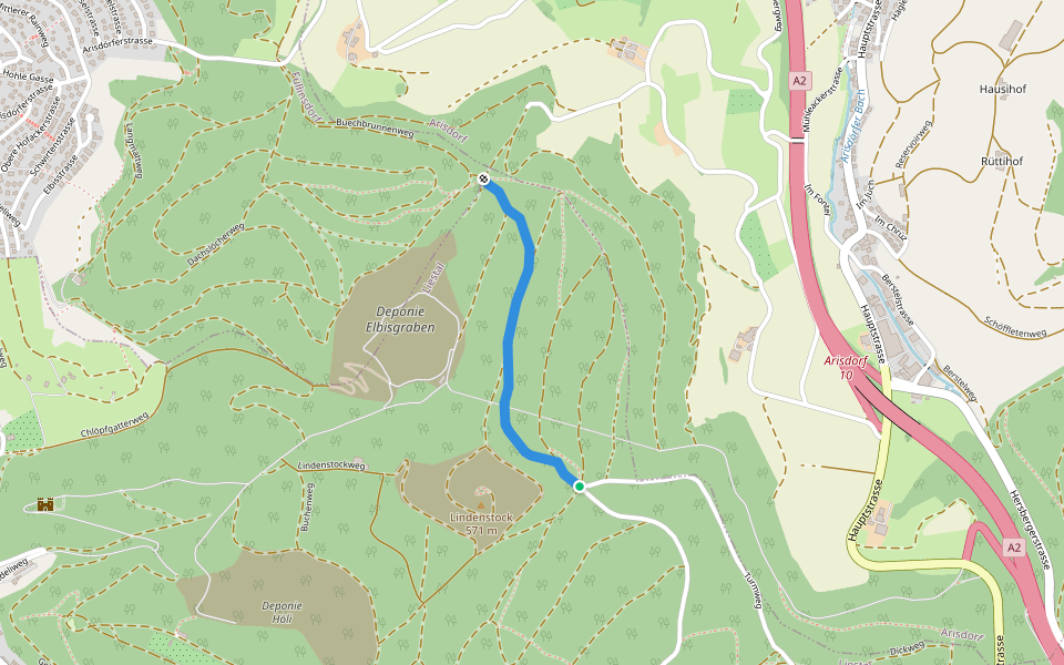 Dreilauf-Buche - Chapf walking route map in Liestal
