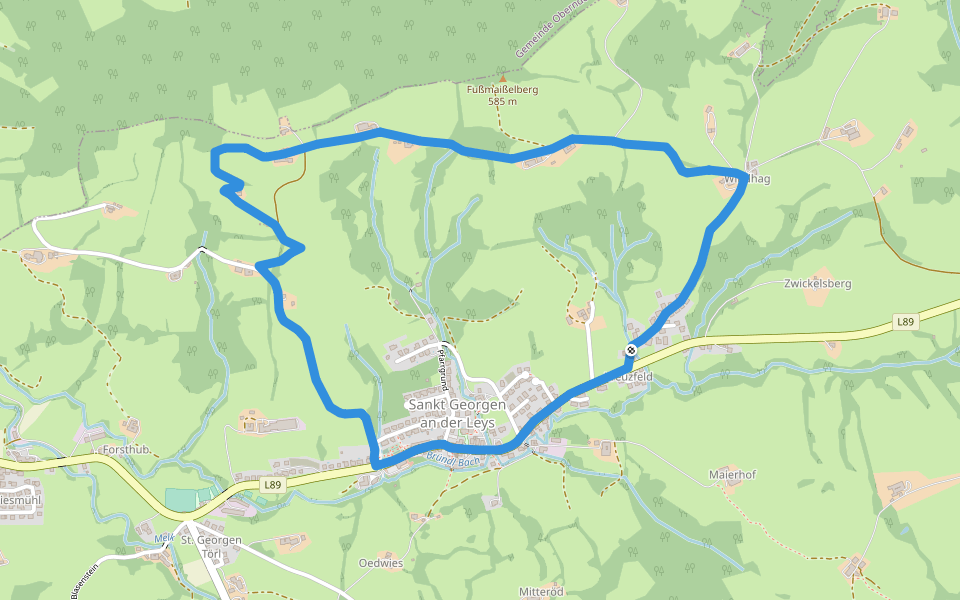 Sonnbergrunde walking route map in Maierhof