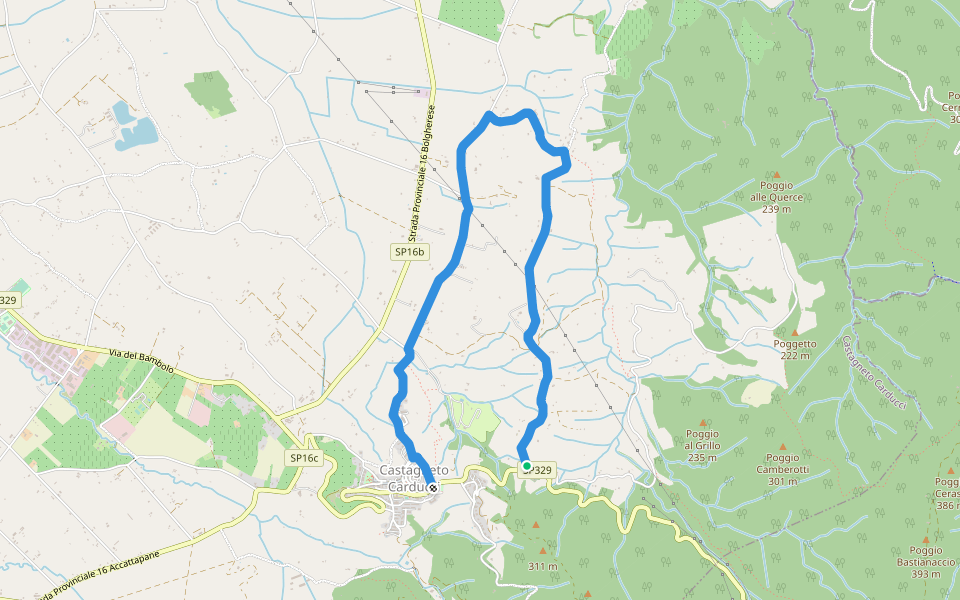 Via di Segalari walking route map in Castagneto Carducci