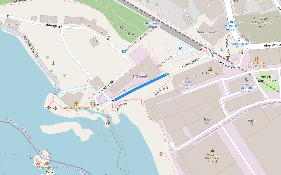 Rheinfall - fixme walking route map in Neuhausen am Rheinfall