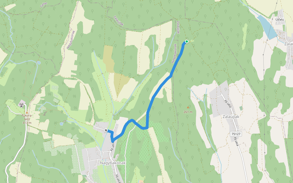 K+ walking route map in Zalaújlak