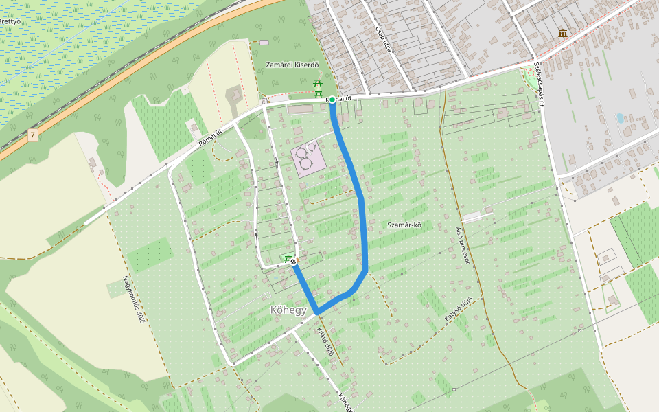 S▲ (Zamárdi, Kő-hegy) walking route map in Zamárdi