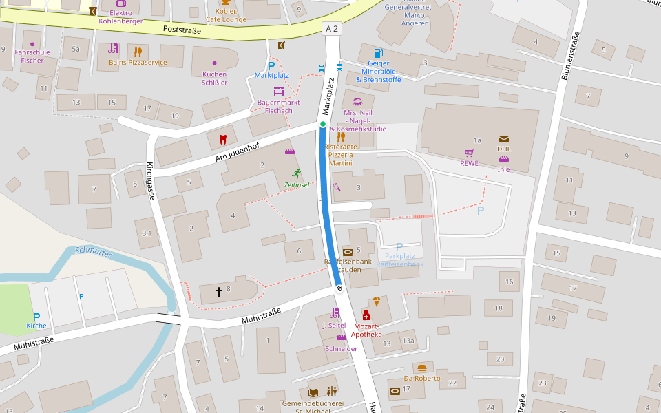 Um den Hattenberg walking route map in Fischach