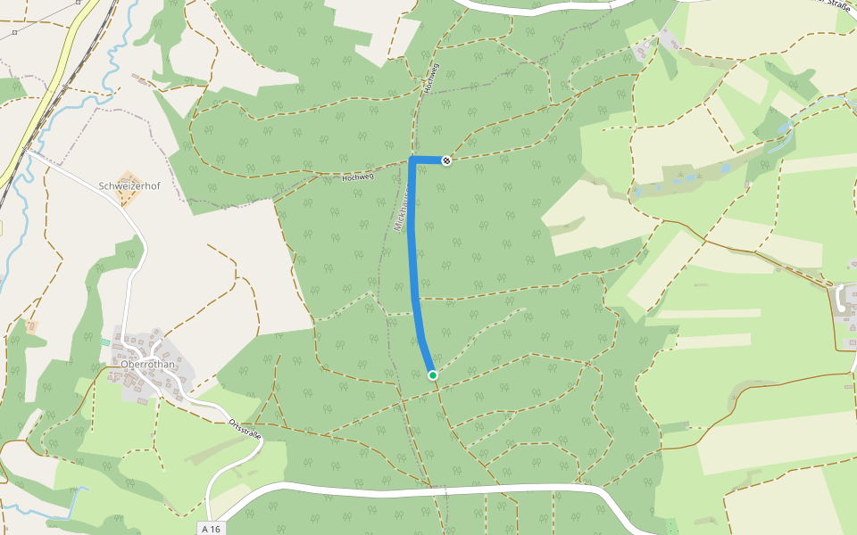 Rund um die Alm walking route map in Mickhausen