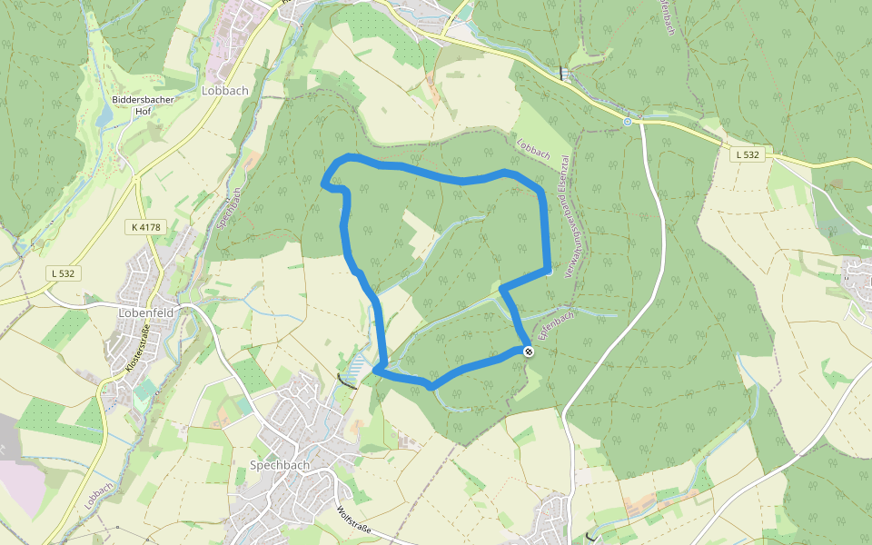 NP Am Schützenhaus 2: Brückelschlag-Weg walking route map in Spechbach