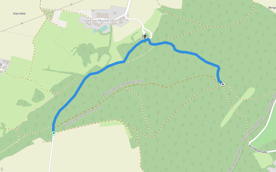 Almersberg - St. Laurenzi - Anschluß Buchberg walking route map in Almersberg