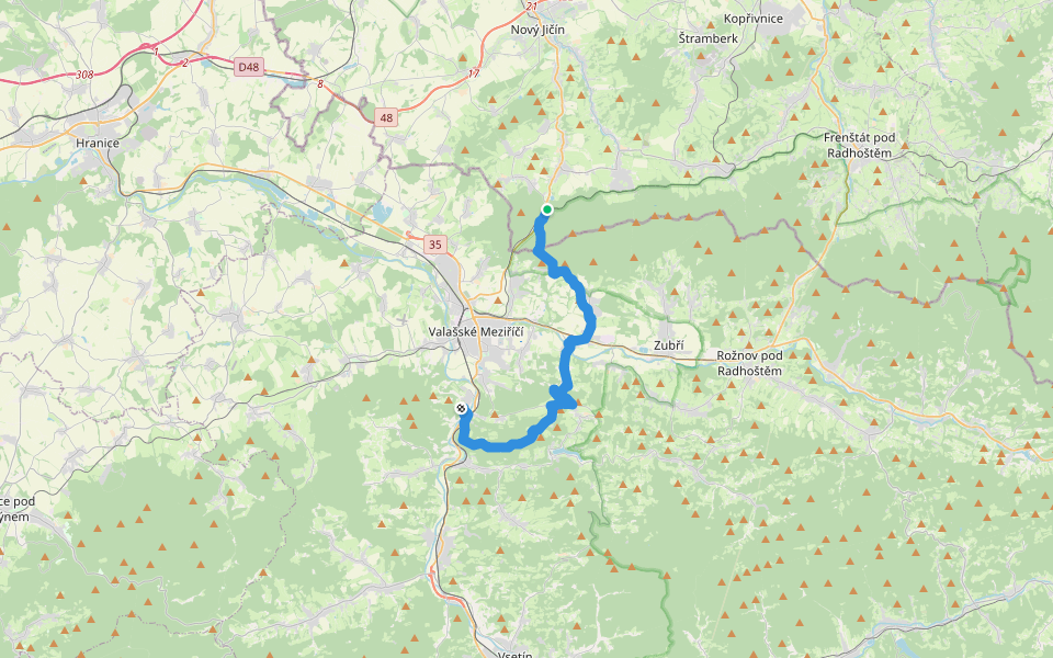 [M] Hostašovice - Zašová walking route map in Hostašovice