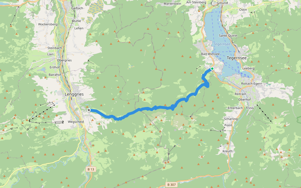 Wanderweg 601 - Bayerische Voralpen walking route map in Bad Wiessee