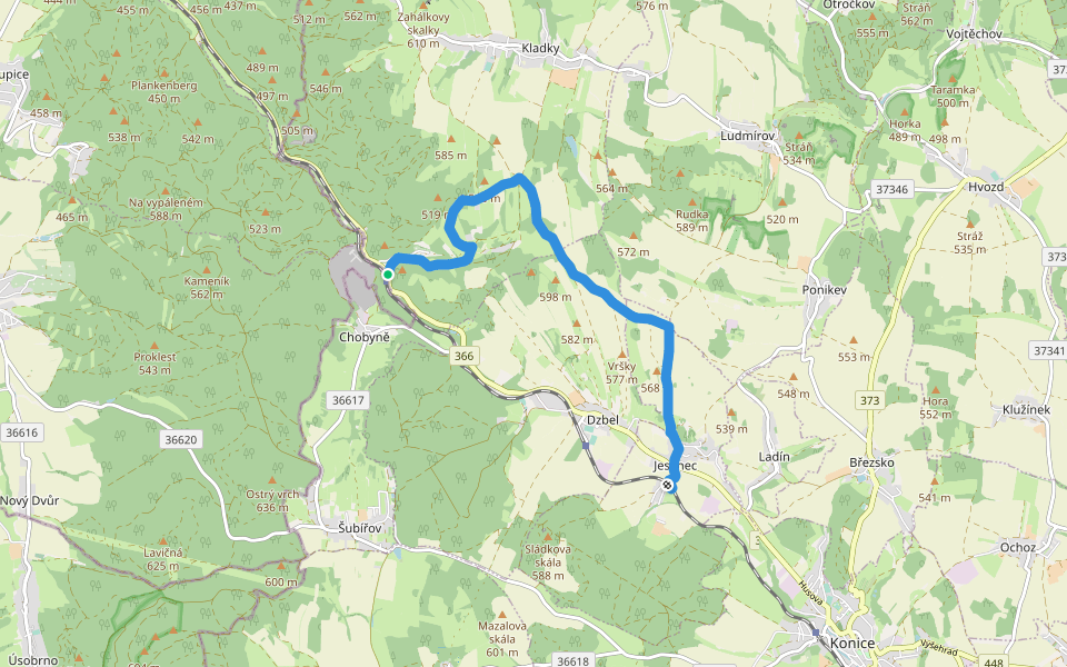 NS Kladecko walking route map in Kladky