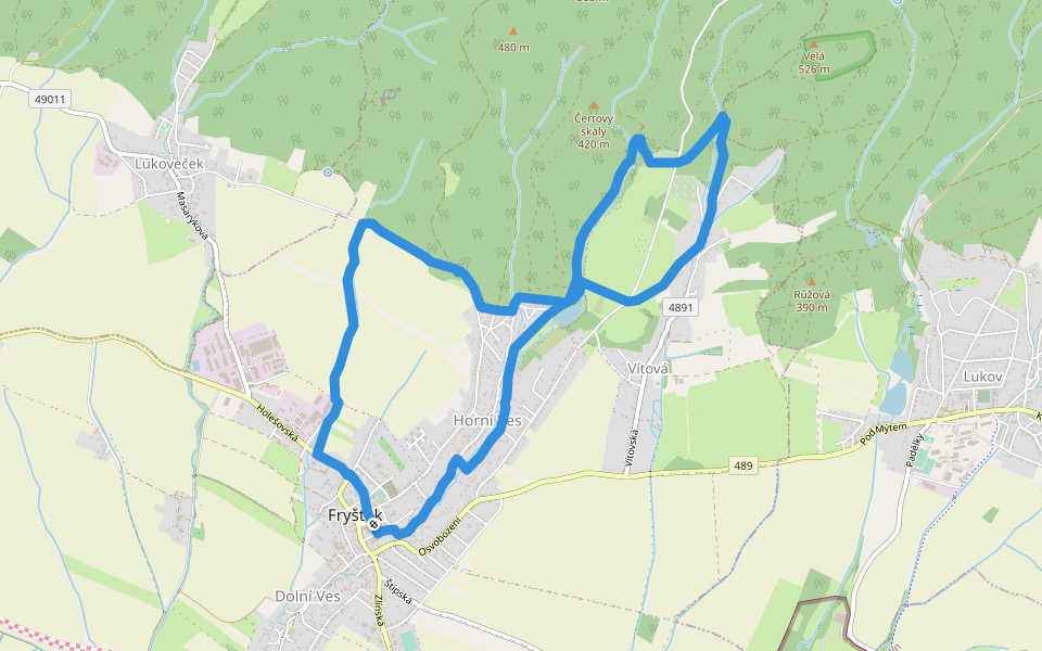 [Z] NS Andrýskova stezka walking route map in Fryšták