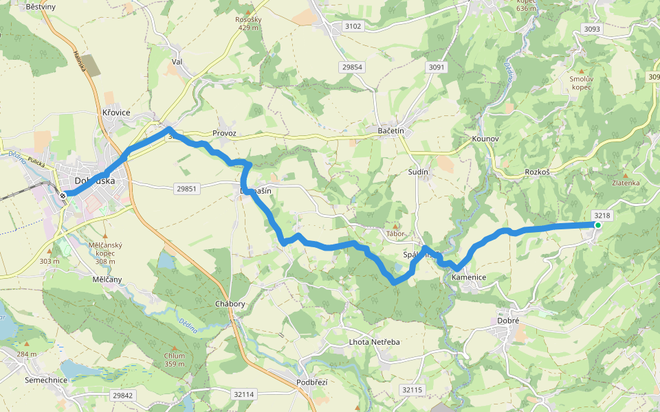 [M] Dobruška - Rovné walking route map in Dobré