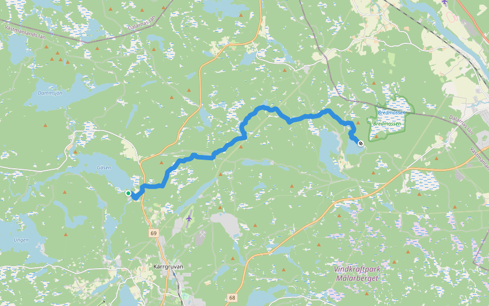 Bruksleden etapp 25 walking route map in Fliken