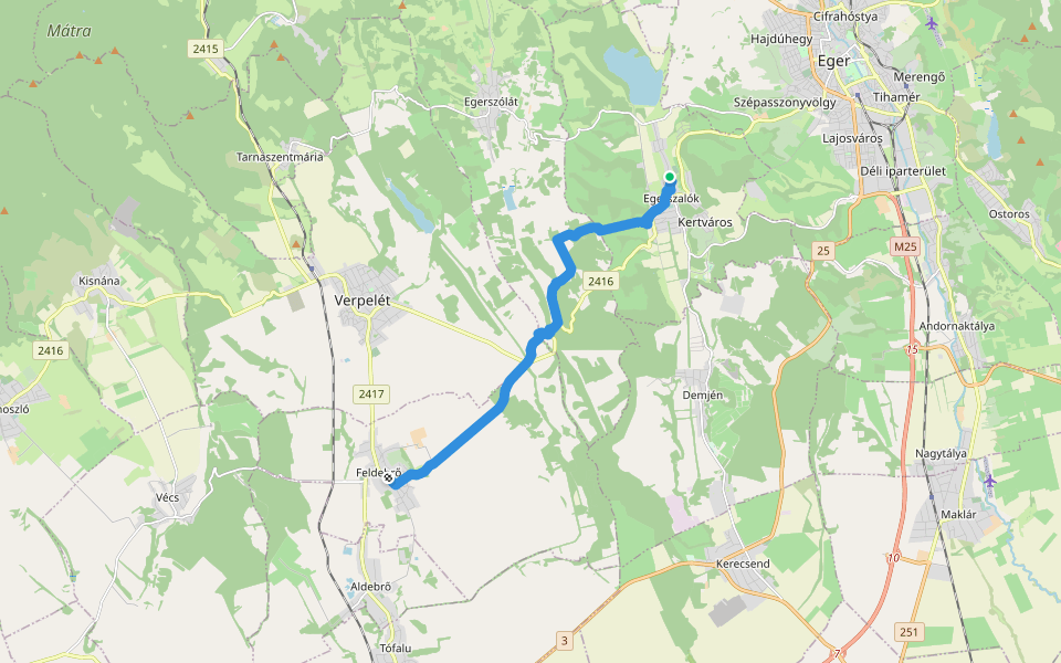 SM, Mária-út, M01/27a (Feldebrő – Egerszalók) walking route map in Egerszalók