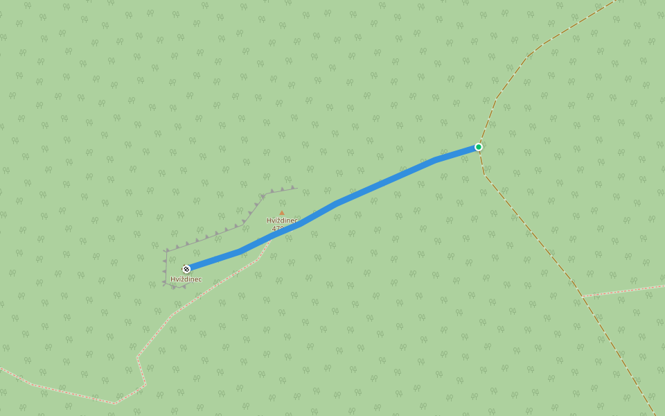 [M] odb. Hvíždinec walking route map in Dobřichovice